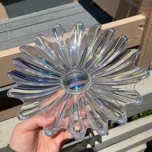 Set of 2 Vintage Federal Glass Iridescent Celestial 11in Bowl